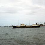 Ship from US Admiral fleet (merchant ship) in Danang Harbor 1966